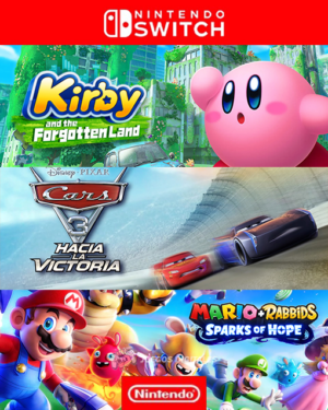 3-in-1: Mario + Rabbids® + Kirby™ and the Forgotten Land + Cars 3® - Nintendo Switch®