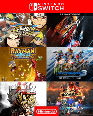 6 en 1: Need for Speed® + Rayman® Legends + Naruto Shippuden™ + Monster Energy® + Dragon Ball X™ + Sonic Forces™ - Nintendo Switch®